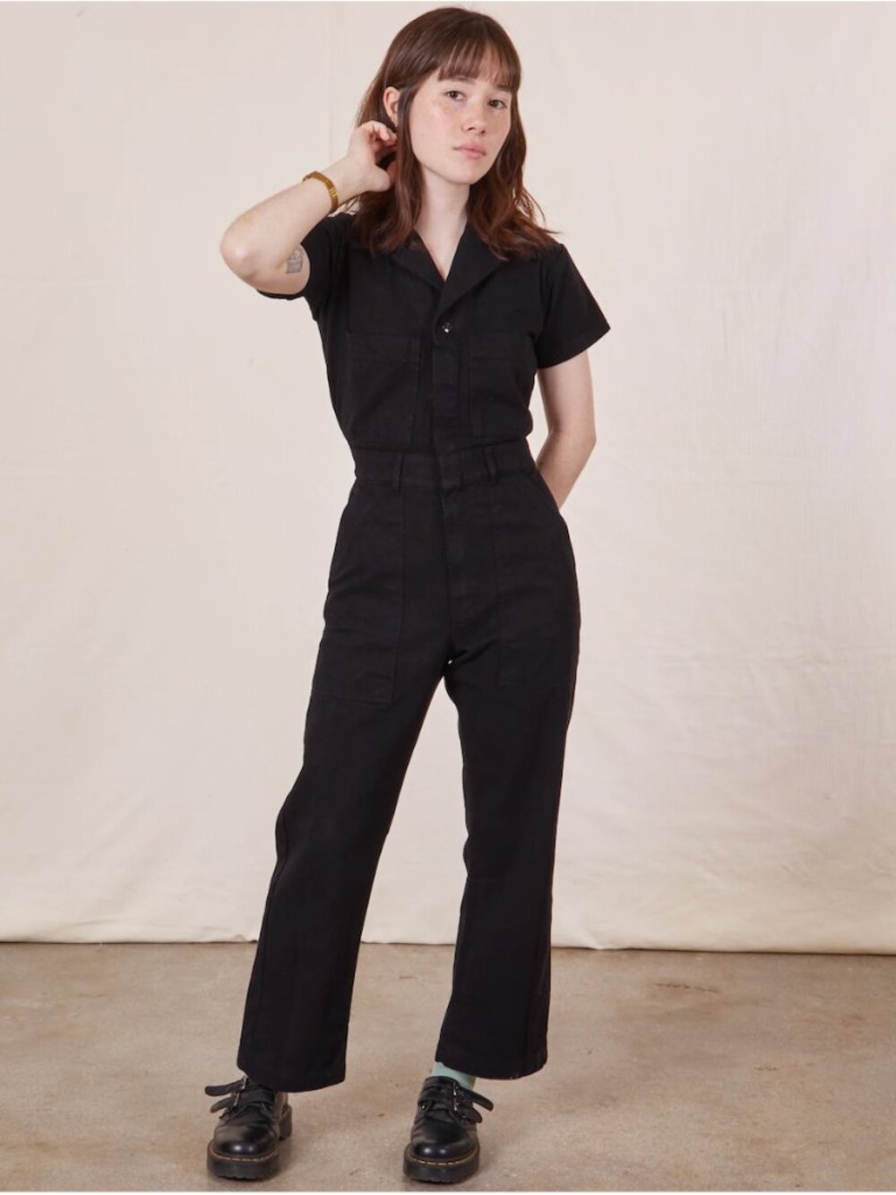 Big Bud Press Short Sleeve Jumpsuit, Black, Size XS
